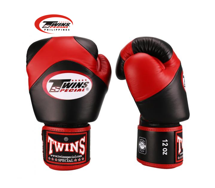 Twins Special Fancy Boxing Gloves X-Pattern Black/Red