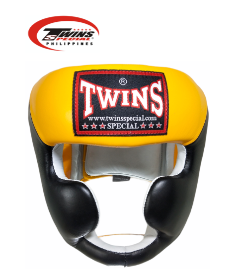 TWINS SPECIAL Boxing / Muaythai Headgear [Black/Yellow]