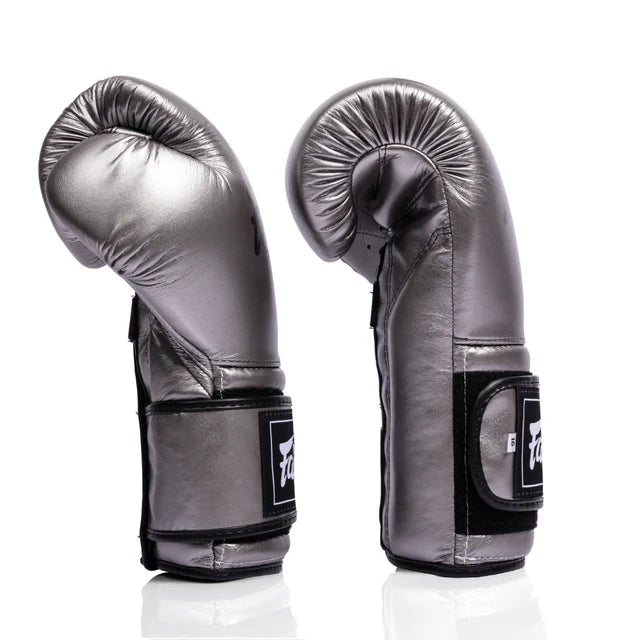 Fairtex BGV9C-Plus Mexican Style Boxing Gloves (GUN METALLIC SILVER)