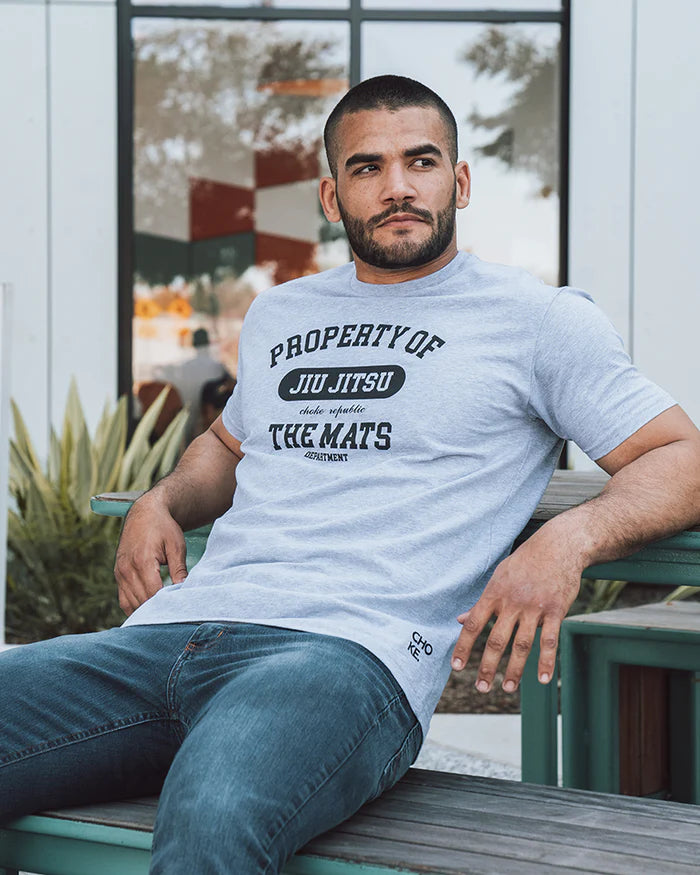CHOKE REPUBLIC Property of BJJ Tee - Heather Grey