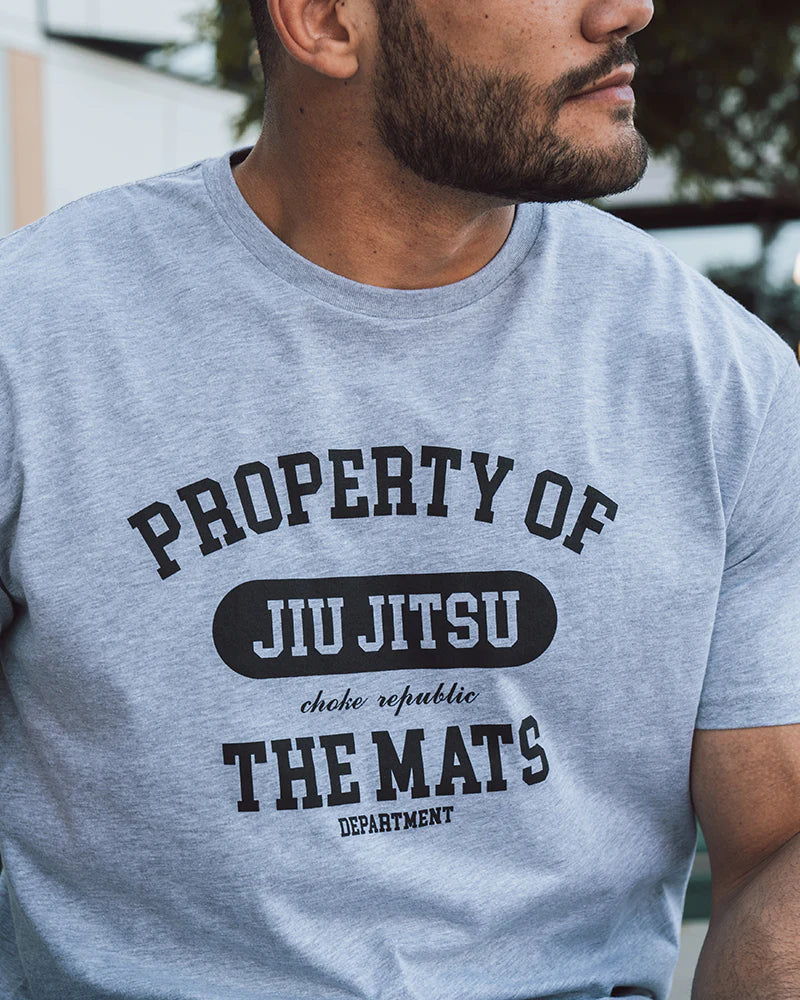 CHOKE REPUBLIC Property of BJJ Tee - Heather Grey