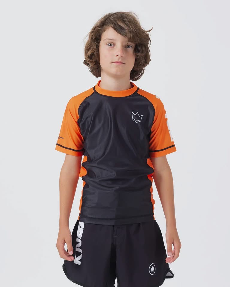 Kingz Ranked Youth S/S Rashguard Orange