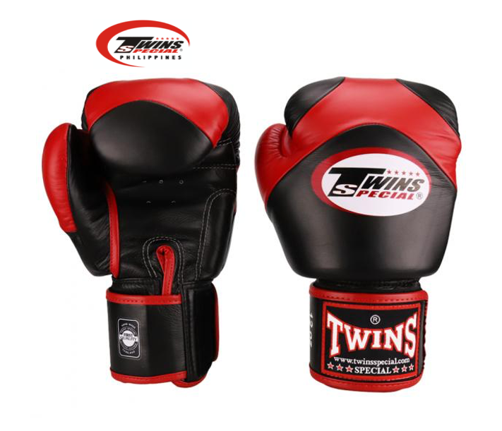 Twins Special Fancy Boxing Gloves X-Pattern Black/Red