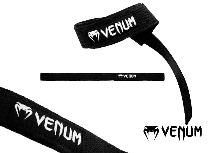 VENUM Hyperlift Weightlifting Lift Straps - Black (Pair)