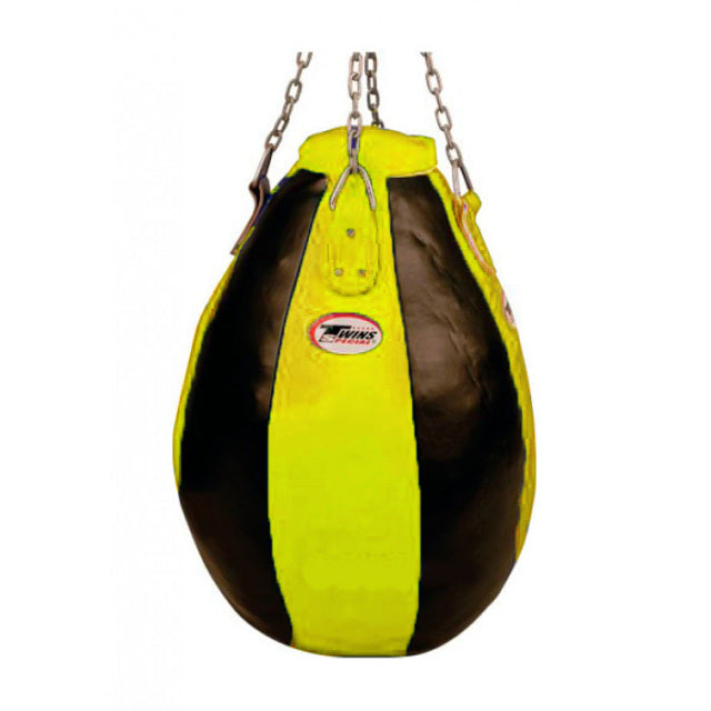 TWINS (Leather) Tear drop punching bags PPL-1 (UNFILLED) BLACK/YELLOW