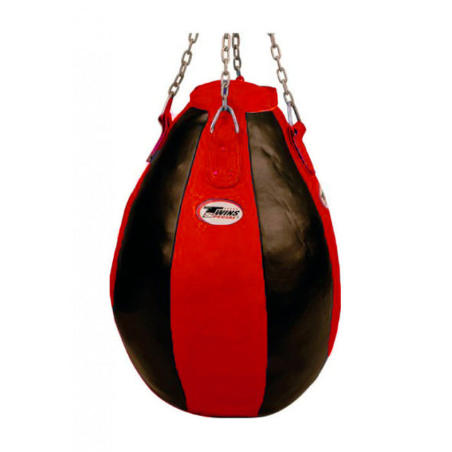 TWINS (Leather) Tear drop punching bags PPL-1 (UNFILLED) BLACK/RED
