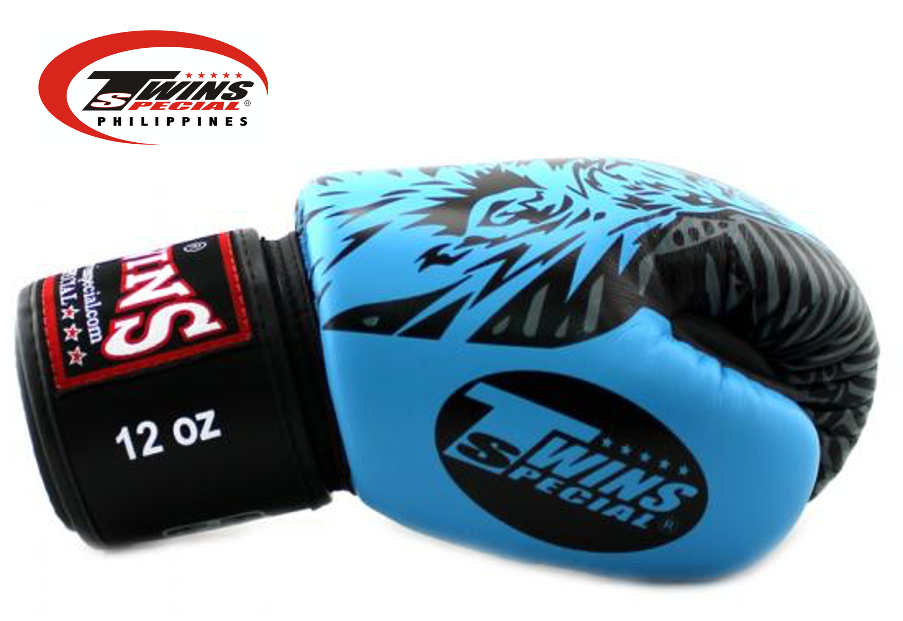 Twins Special Fancy Boxing Gloves Light Blue Wolf