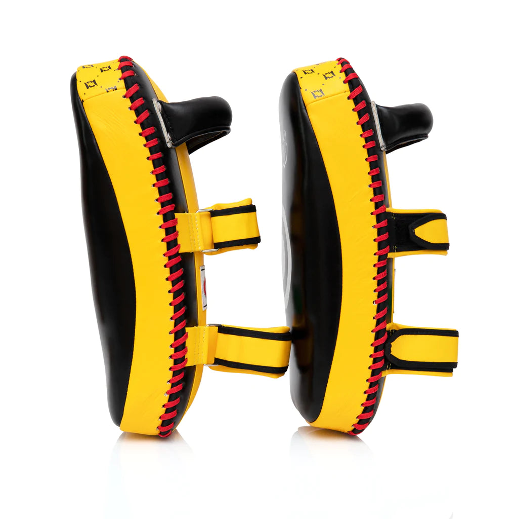 FAIRTEX KPLC3 Curved Muaythai Kick Pads Extra Thick [Black/Yellow]