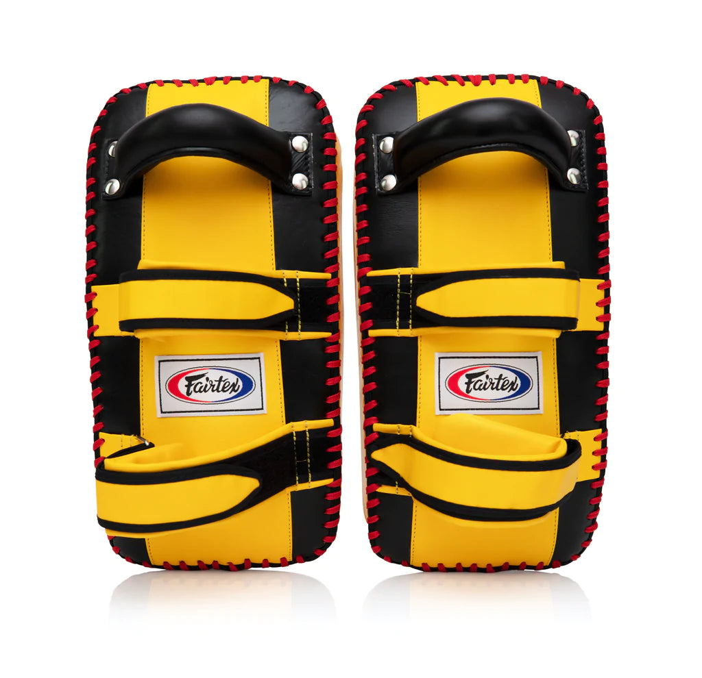 FAIRTEX KPLC3 Curved Muaythai Kick Pads Extra Thick [Black/Yellow]