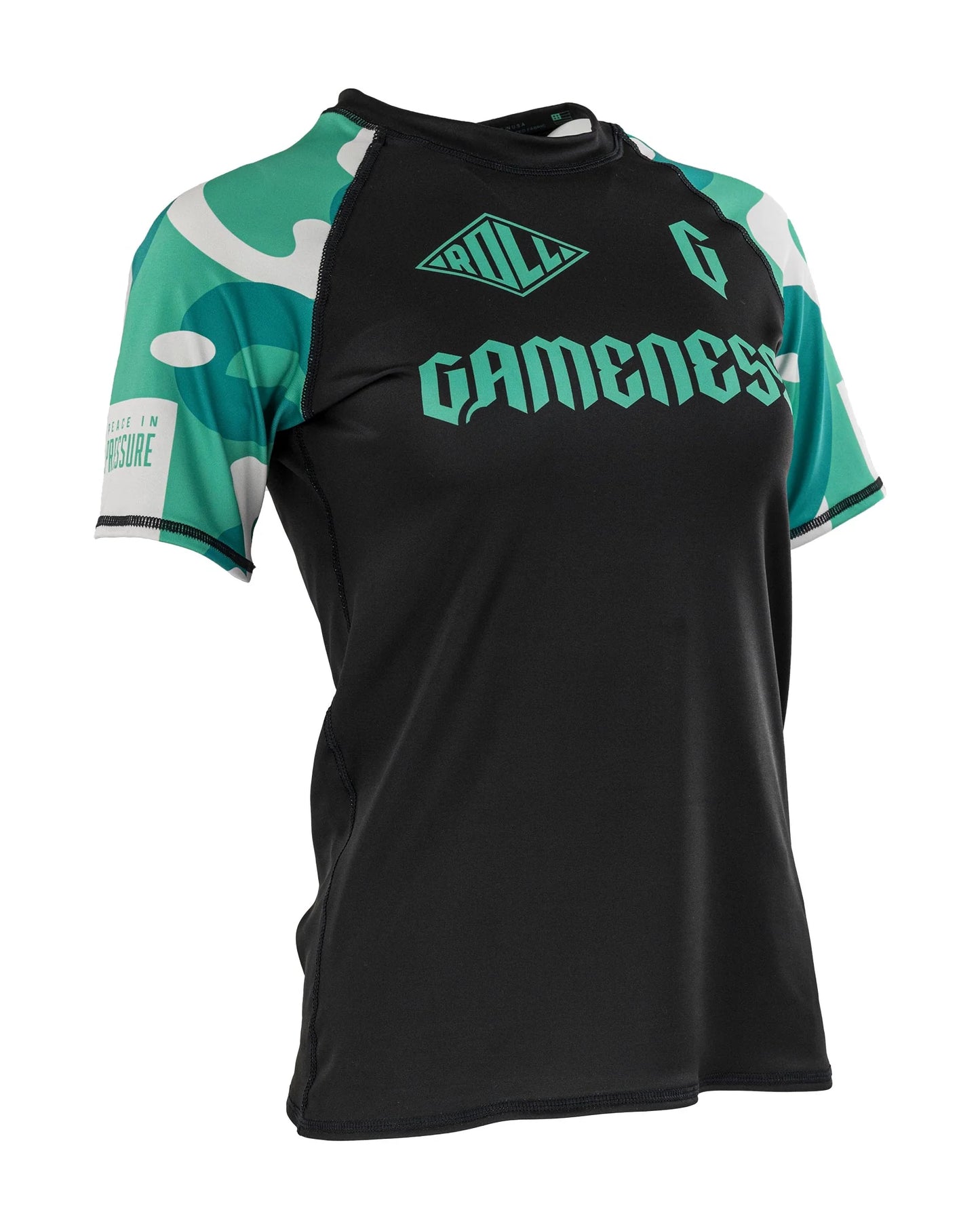 Gameness Women's Short Sleeve Bravo Rash Guard [Black/Teal]