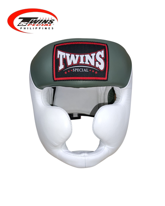 TWINS SPECIAL HGL6 Boxing Headgear Two Tone [White/Olive]