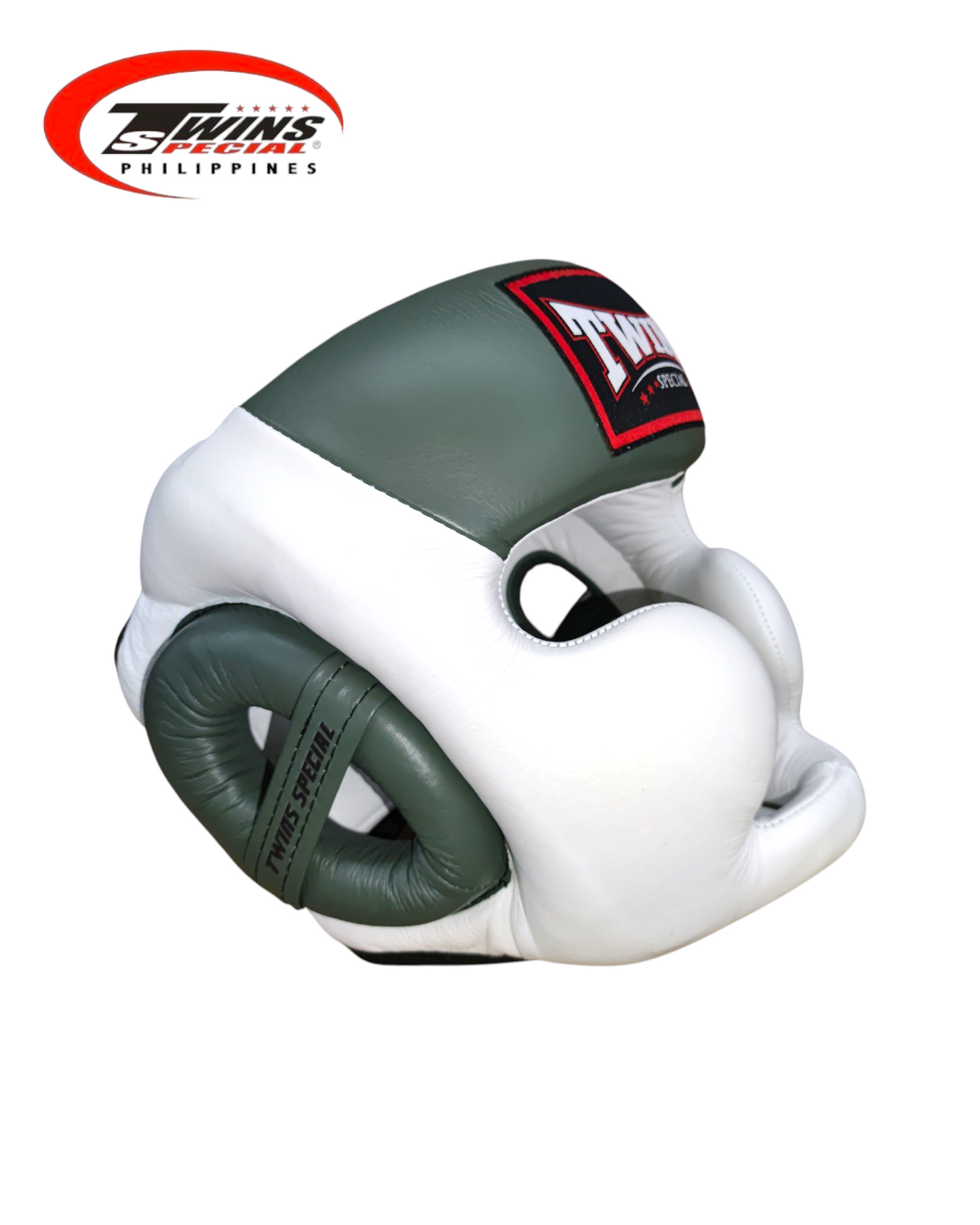 TWINS SPECIAL HGL6 Boxing Headgear Two Tone [White/Olive]