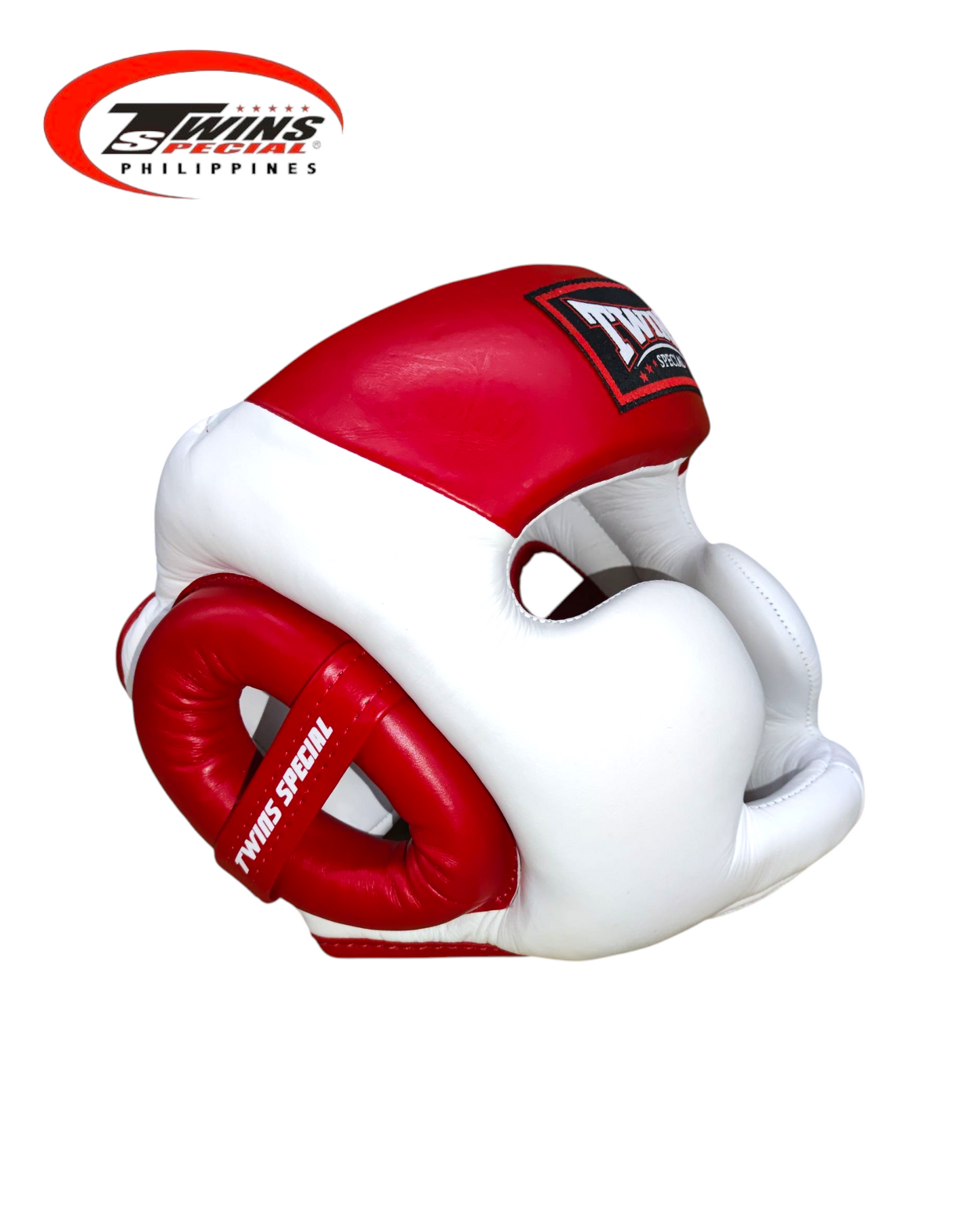 TWINS SPECIAL HGL6 Boxing Headgear Two Tone [White/Red]