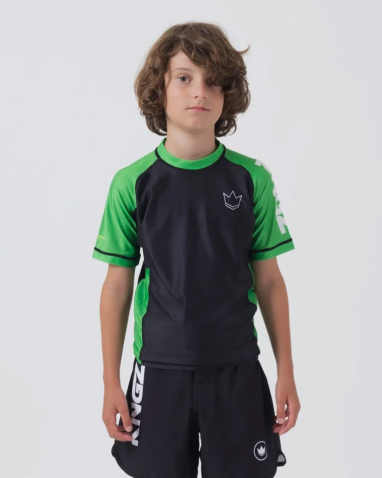 Kingz Ranked Youth S/S Rashguard Green