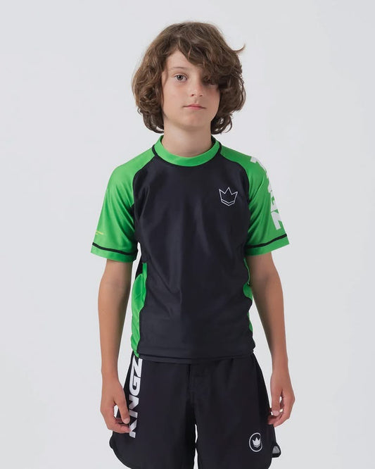 Kingz Ranked Youth S/S Rashguard Green