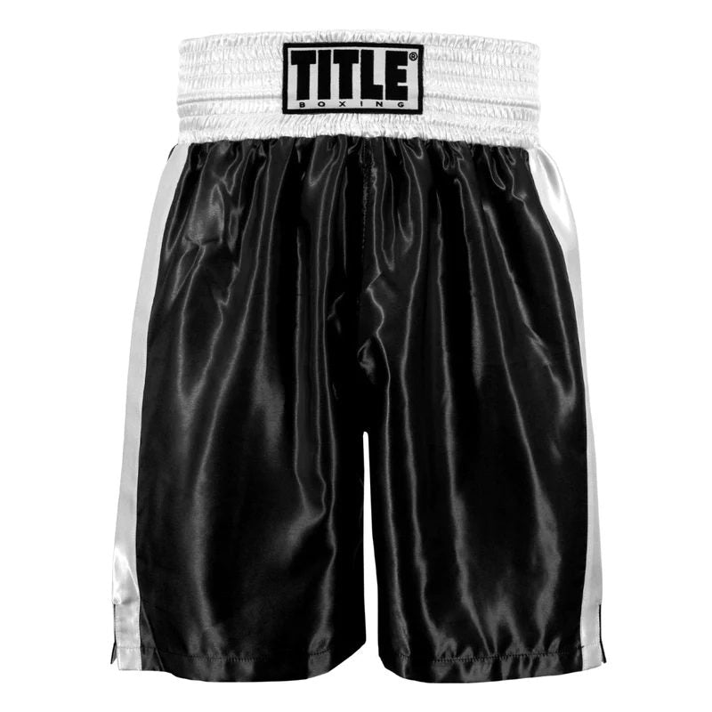 TITLE Boxing Edge Boxing Trunks 2.0: Black/White