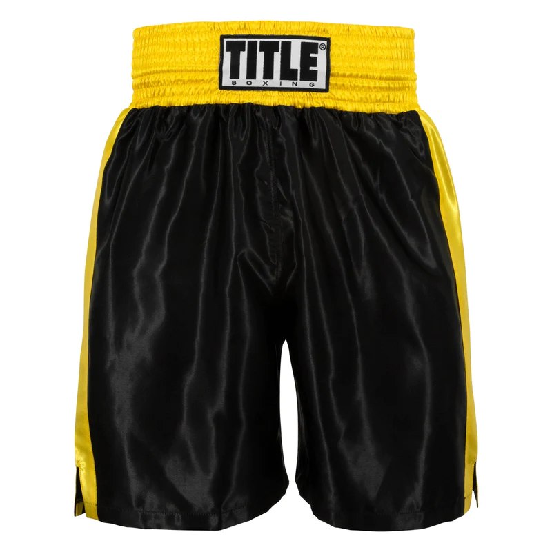 TITLE Boxing Edge Boxing Trunks 2.0: Black/ Gold