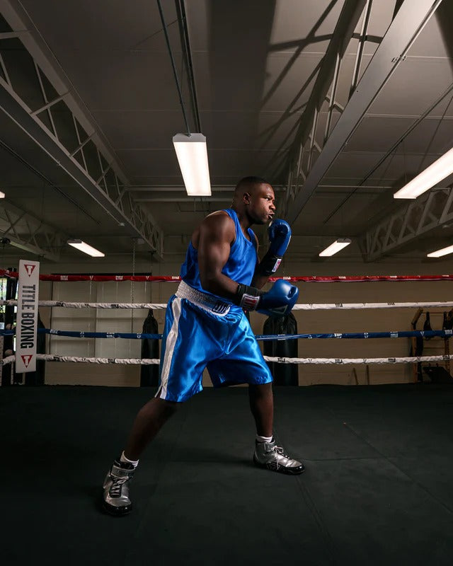 TITLE Boxing Edge Boxing Trunks 2.0: Blue/White