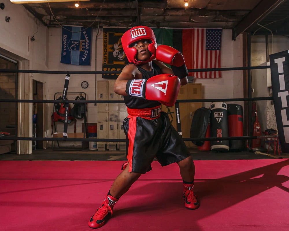 TITLE Boxing Edge Boxing Trunks 2.0: Black/Red