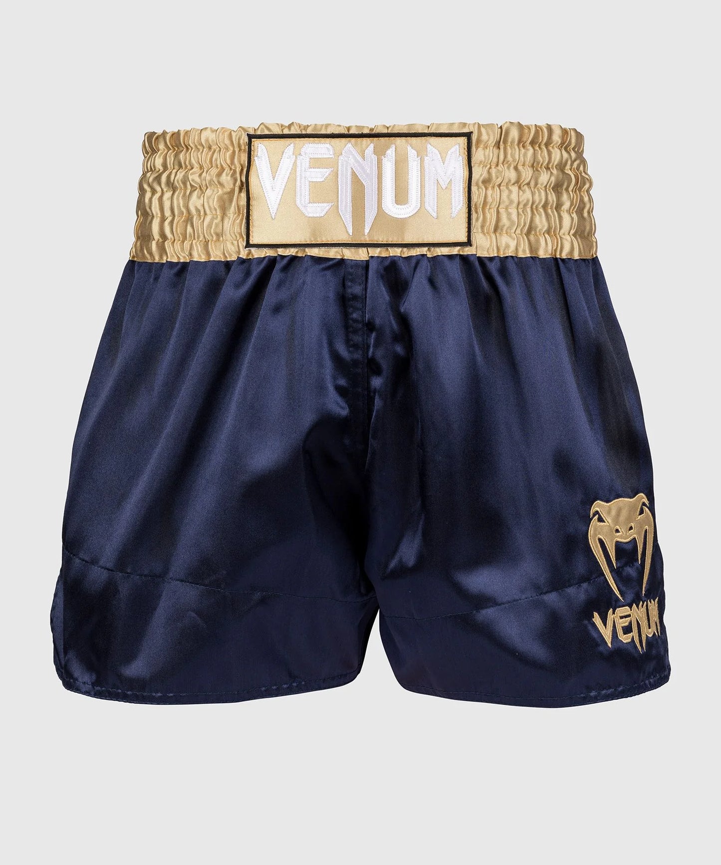 VENUM CLASSIC MUAY THAI SHORTS- NAVY BLUE/GOLD
