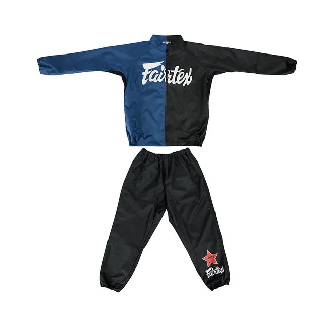 FAIRTEX VS5 Sweat Suit [Black/Navy Blue]