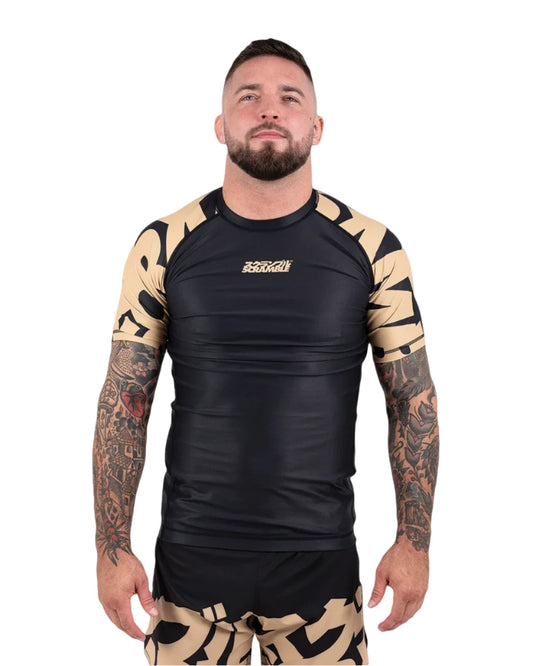 SCRAMBLE BAKA RASHGUARD Black/Gold