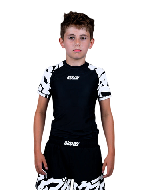 SCRAMBLE Baka Rashguard "KIDS" [Black]
