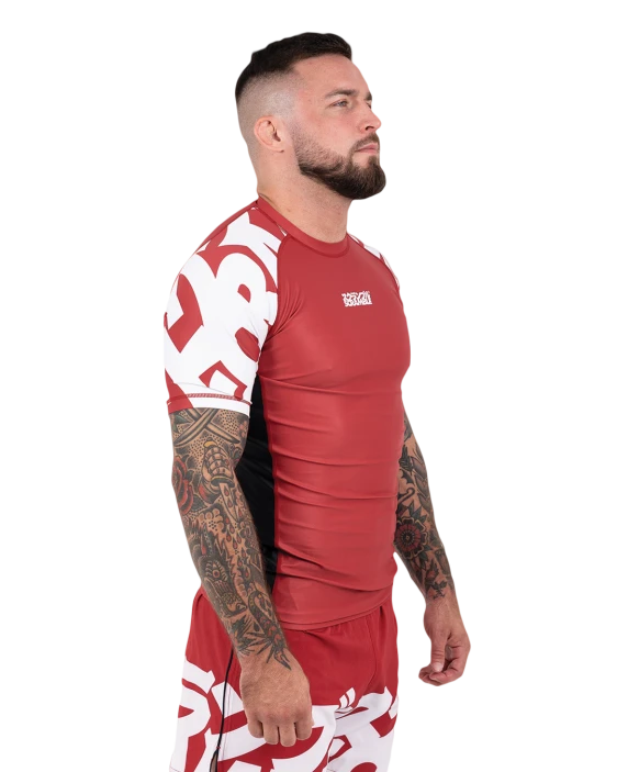 SCRAMBLE BAKA RASHGUARD Red/White