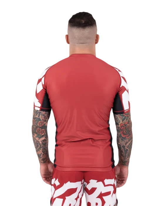 SCRAMBLE BAKA RASHGUARD Red/White