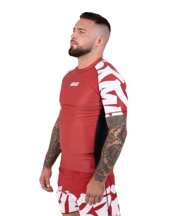 SCRAMBLE BAKA RASHGUARD Red/White