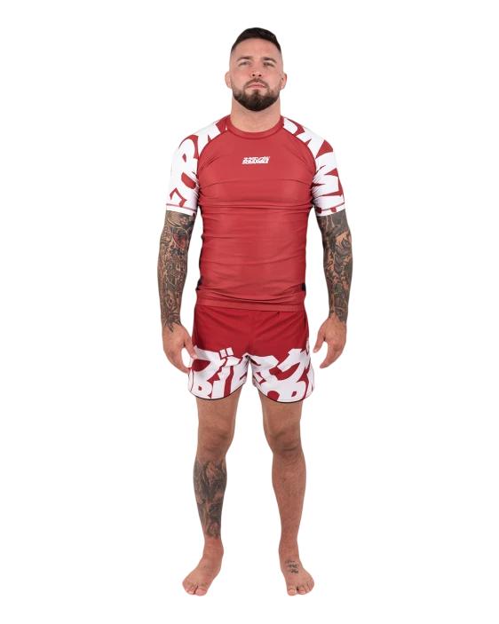 SCRAMBLE BAKA RASHGUARD Red/White