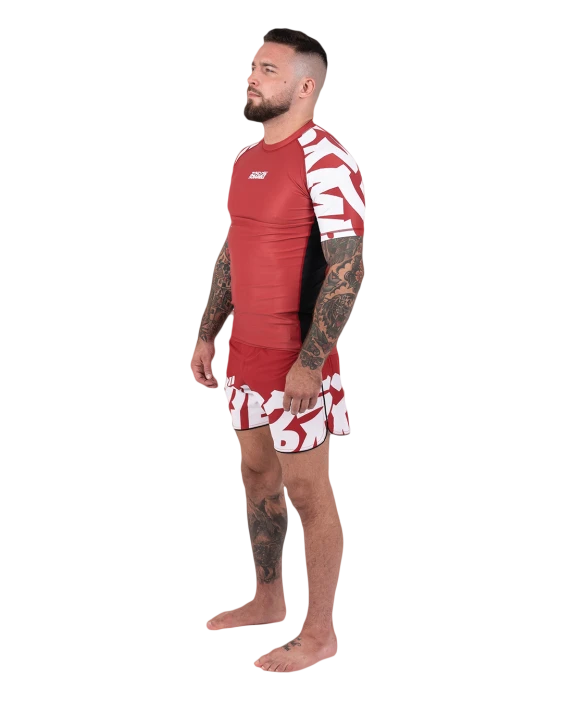 SCRAMBLE BAKA RASHGUARD Red/White