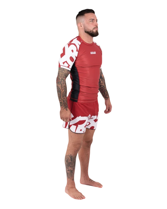 SCRAMBLE BAKA RASHGUARD Red/White