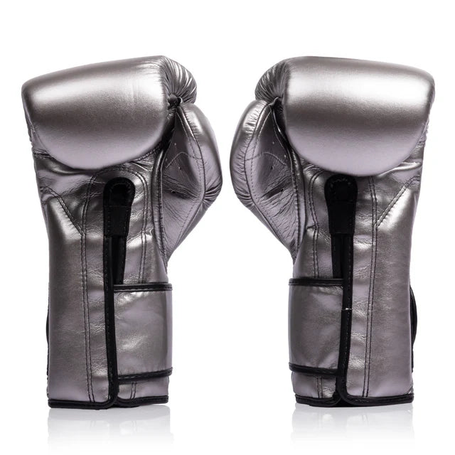 Fairtex BGV9C-Plus Mexican Style Boxing Gloves (GUN METALLIC SILVER)
