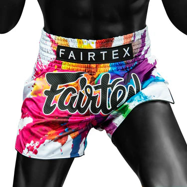 Fairtex Muay Thai Shorts - BS1939 White Funky Soul