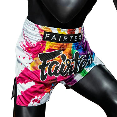 Fairtex Muay Thai Shorts - BS1939 White Funky Soul