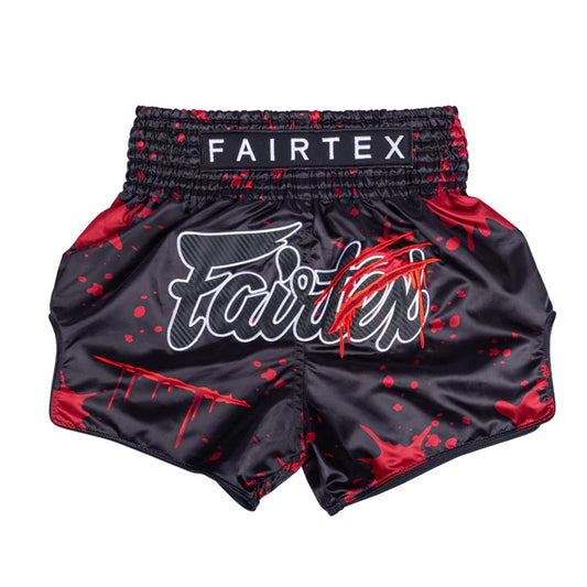 Fairtex Muay Thai Shorts - Demon's Bite (Black/Red)