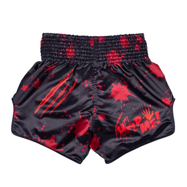 Fairtex Muay Thai Shorts - Demon's Bite (Black/Red)