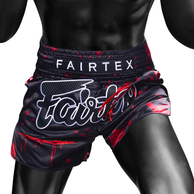 Fairtex Muay Thai Shorts - Demon's Bite (Black/Red)