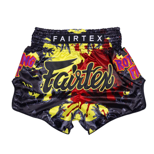 Fairtex Muay Thai Shorts - Rotting Fist (Black/Yellow)