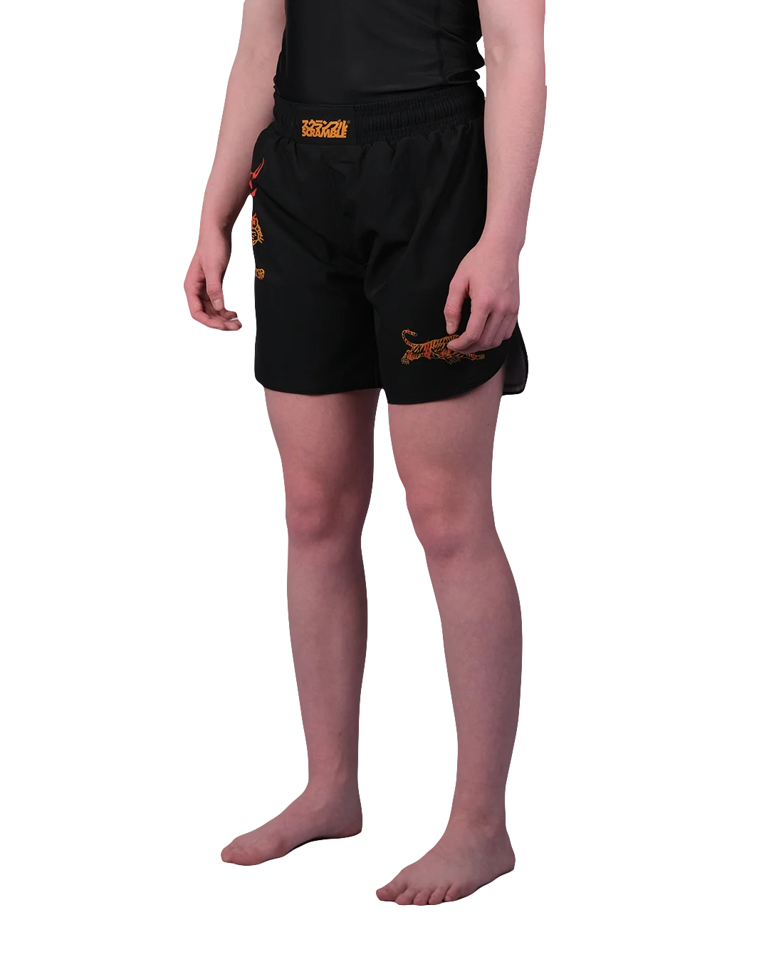SCRAMBLE Burning Tiger Shorts "KIDS" – Black