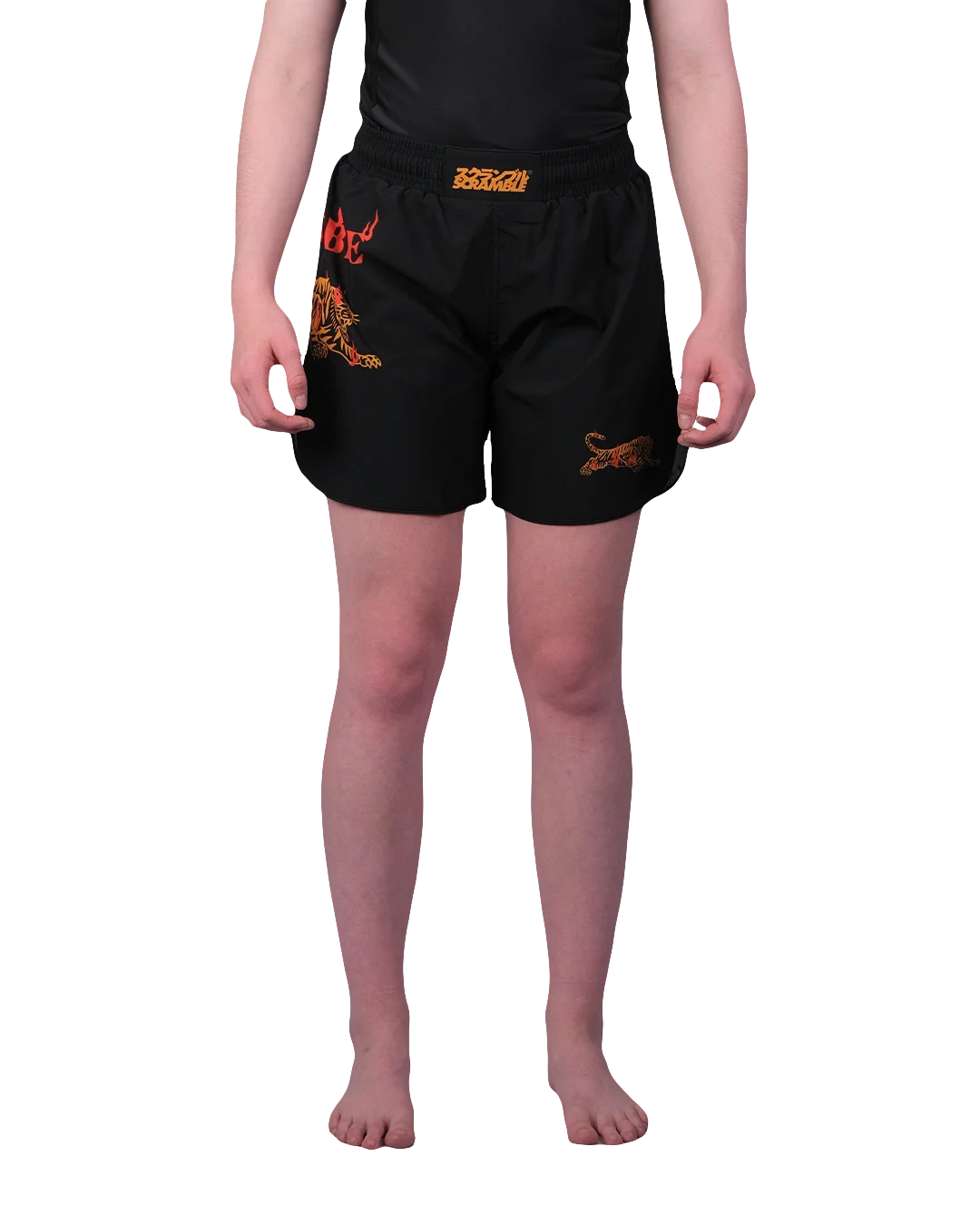 SCRAMBLE Burning Tiger Shorts "KIDS" – Black