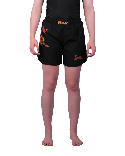 SCRAMBLE Burning Tiger Shorts "KIDS" – Black