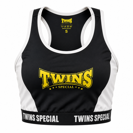 TWINS SPECIAL TSB-3 Performance Crop Top (BLACK/WHITE)