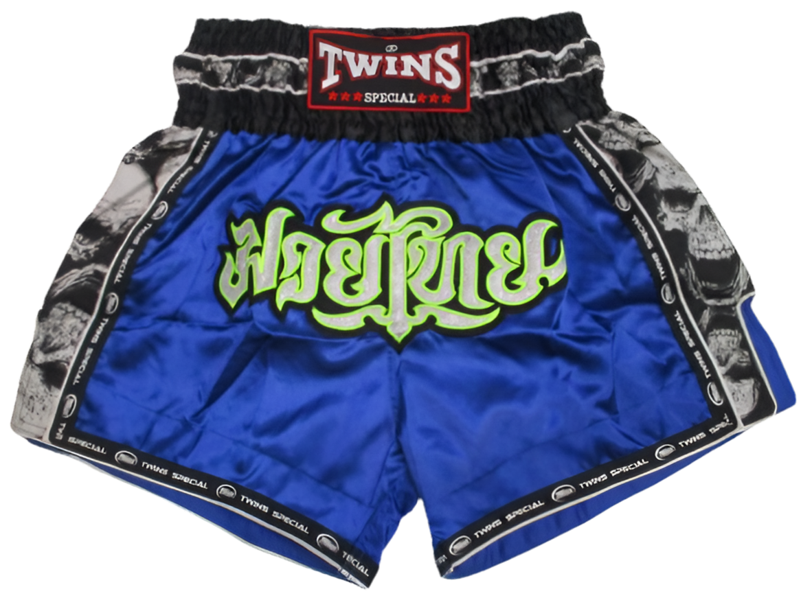 Twins Special Muaythai Shorts TBS SKULL BLUE