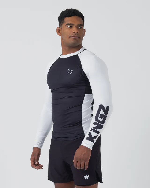 KINGZ Ranked Performance V2 L/S Rashguard {WHITE}