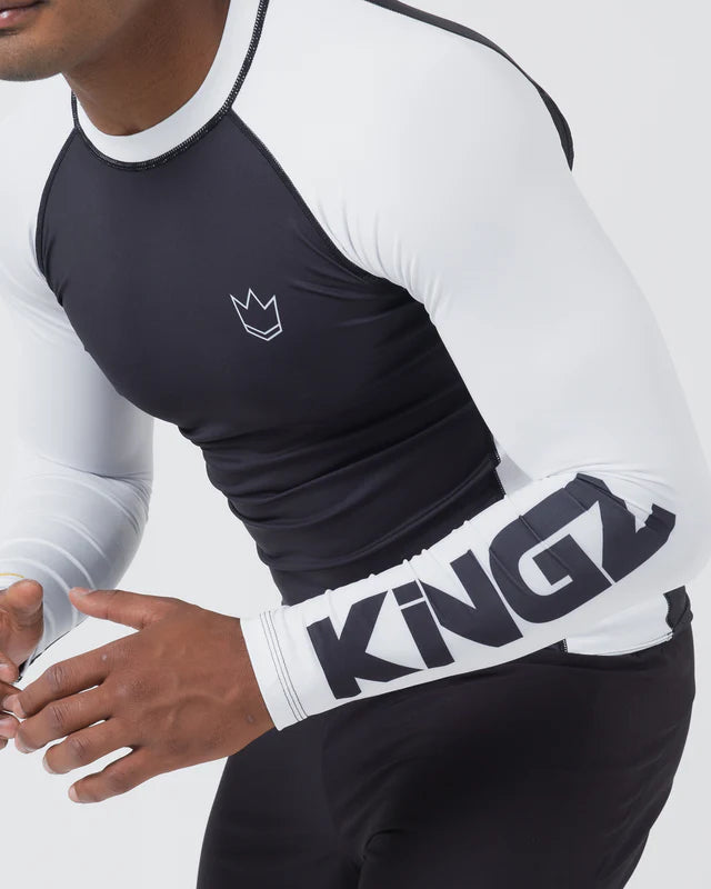 KINGZ Ranked Performance V2 L/S Rashguard {WHITE}