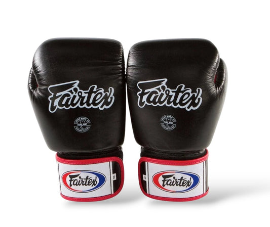 FAIRTEX BGV1 Boxing Gloves (Black/Red Piping)