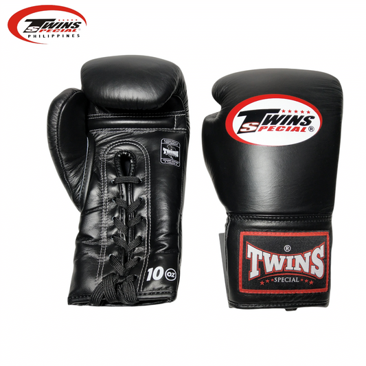 TWINS SPECIAL BGLL-1 Lace-Up Boxing Gloves [Black]