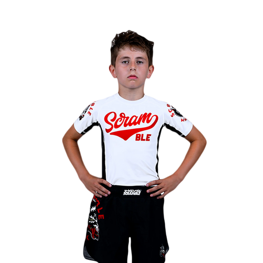 SCRAMBLE Okami "KIDS" Rashguard -White